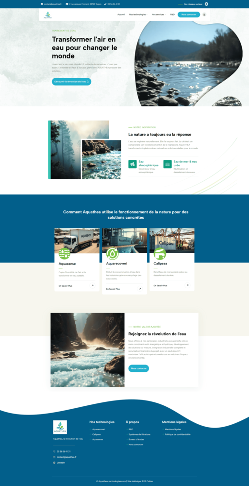 Aquathea page d'accueil b2b online